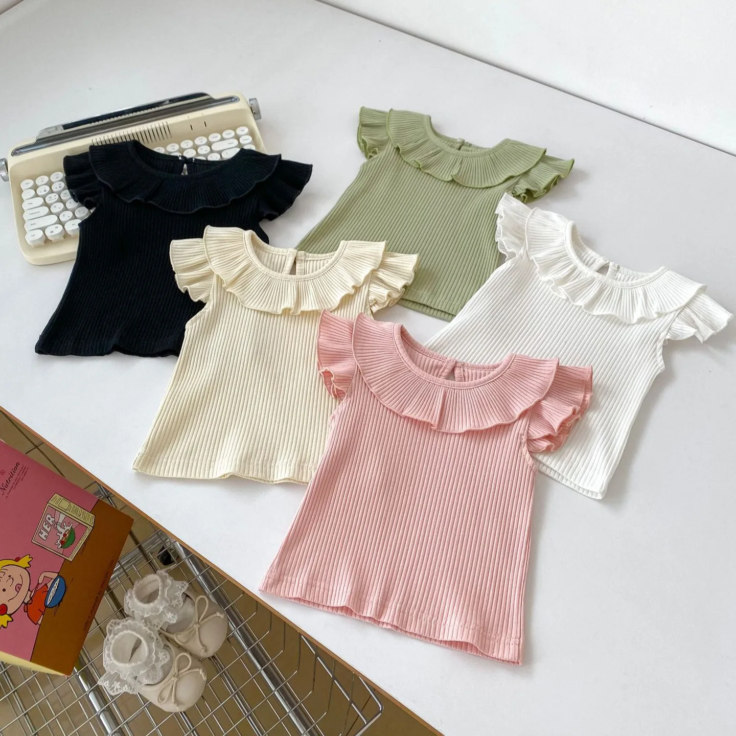 Summer New Top Lotus Leaf Neck Doll Shirt Solid Color Pit Strip Thin T-shirt
Summer New Top Lotus Leaf Neck Doll Shirt Solid Color Pit Strip Thin T-shirt