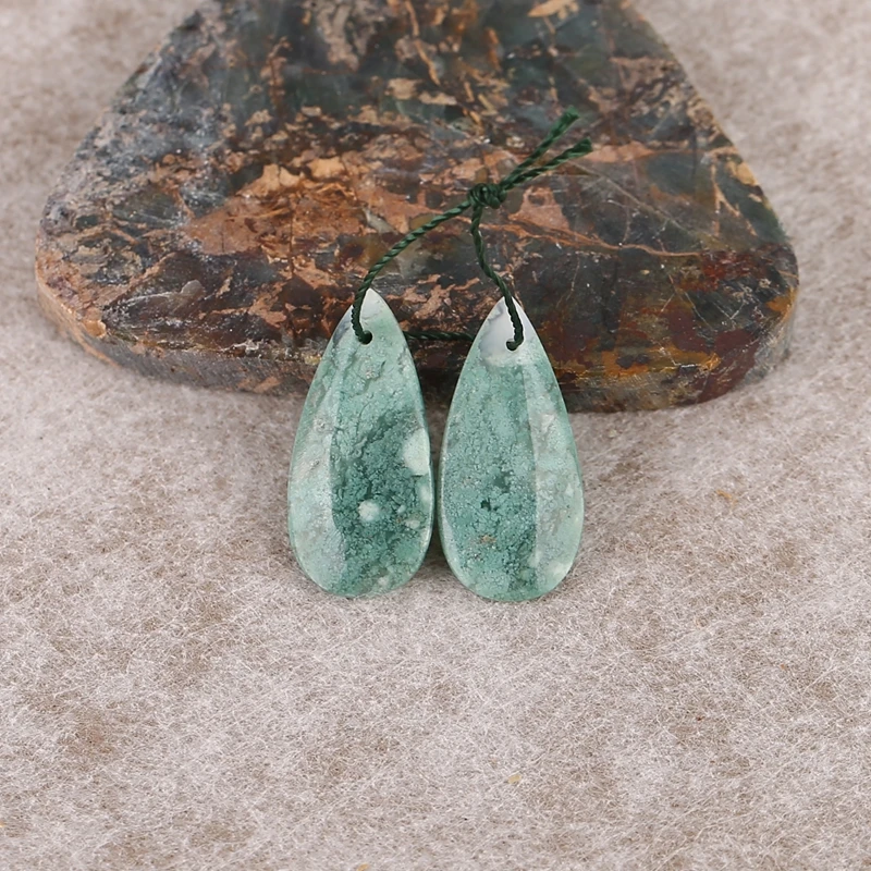 Natural Stone Green Chalcedony Water Drop Earrings Beads 26x12x4mm 3.1g Women's DIY Jewelry Making Accessories Beauty Craft Supp 
Natural Stone Green Chalcedony Water Drop Earrings Beads 26x12x4mm 3.1g Women's DIY Jewelry Making Accessories Beauty Craft Supp