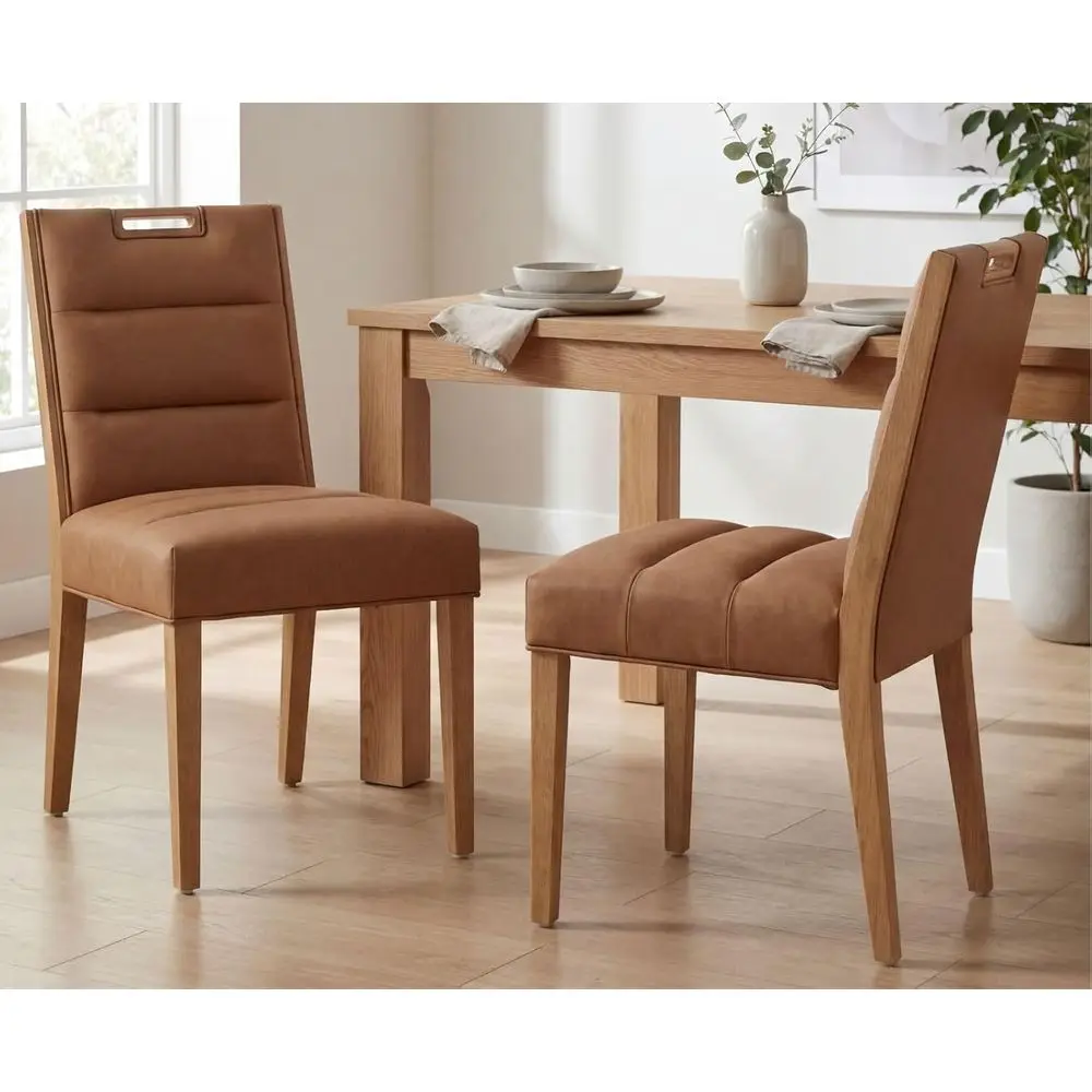 Set of 2 Upholstered Dining Chairs, Wooden with Padded Seats and High Backs, Leather-look for Kitchen and Dining
Set of 2 Upholstered Dining Chairs, Wooden with Padded Seats and High Backs, Leather-look for Kitchen and Dining