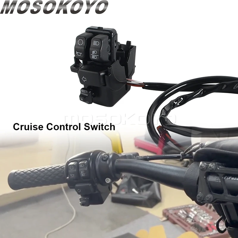 Motorcycle Handlebar Turn Signal Control Light Switch Cruise Control Kit For Harley Softail Heritage Classic FLHC FLHCS FLSTC
Motorcycle Handlebar Turn Signal Control Light Switch Cruise Control Kit For Harley Softail Heritage Classic FLHC FLHCS FLSTC