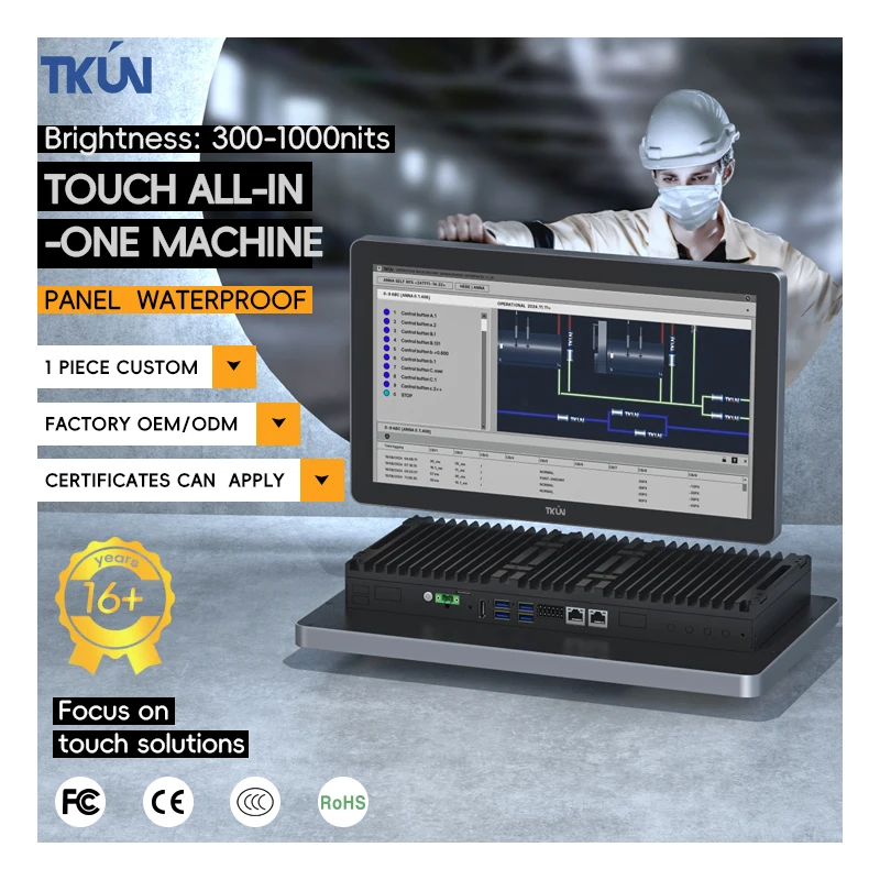 X86 P156CC-A All-in-One PC HD1080 15.6-inch AG Anti-Glare Display Compatible with Win 10.Industrial Touch Screen
X86 P156CC-A All-in-One PC HD1080 15.6-inch AG Anti-Glare Display Compatible with Win 10.Industrial Touch Screen