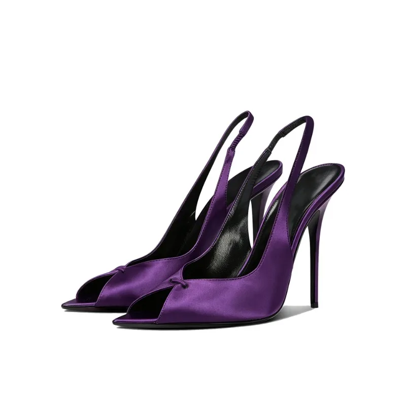 2026 new purple satin pointed fish mouth empty sandals with sexy buckle and high heels, women's ultra-fine follow-up shoes
2026 new purple satin pointed fish mouth empty sandals with sexy buckle and high heels, women's ultra-fine follow-up shoes