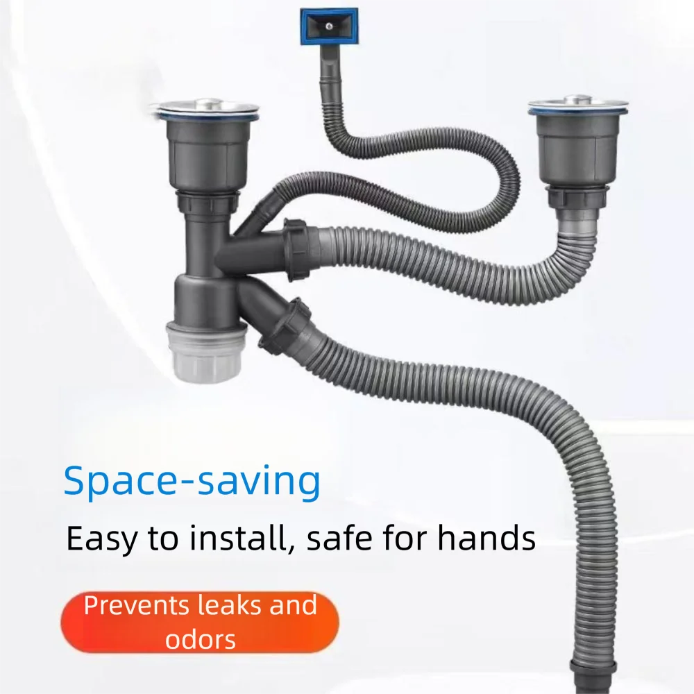 Stainless Steel Double Sink Tube Water Blocking Anti-odor Deodorizing Drain Pipe Thickened Pipe Wall Removable Deep Baske
Stainless Steel Double Sink Tube Water Blocking Anti-odor Deodorizing Drain Pipe Thickened Pipe Wall Removable Deep Baske