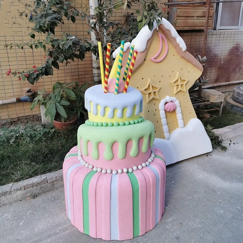 Romantic Event Stage Decoration Large Birthday Cake Props Candy Canes Christmas Wedding Ornaments
Romantic Event Stage Decoration Large Birthday Cake Props Candy Canes Christmas Wedding Ornaments