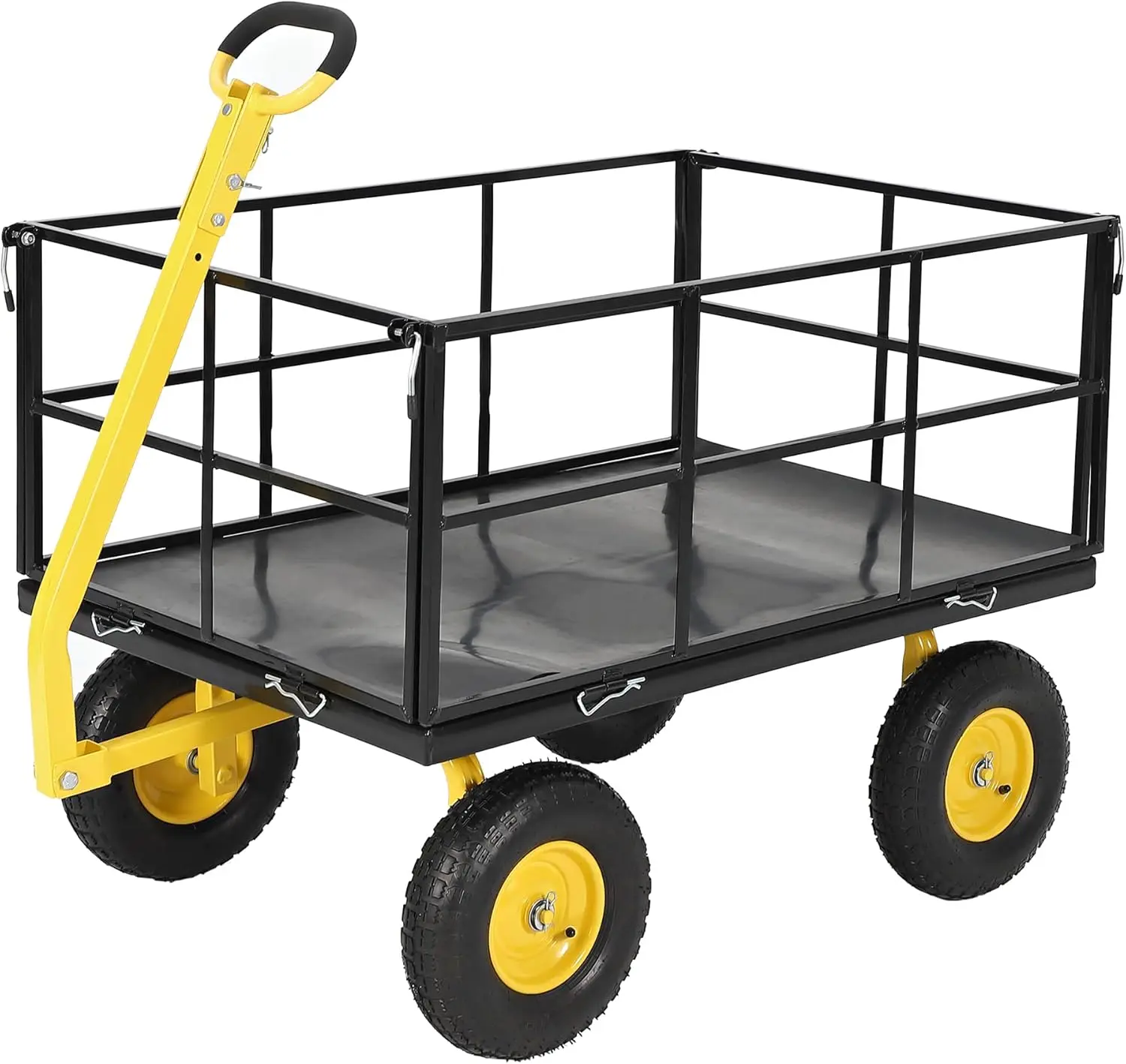 Steel Garden Cart 1500 Lbs Utility Wagon Yard Trailer Metal Removable Sides 13 In Tires Swivel Handle 180 Degree Foldable
Steel Garden Cart 1500 Lbs Utility Wagon Yard Trailer Metal Removable Sides 13 In Tires Swivel Handle 180 Degree Foldable