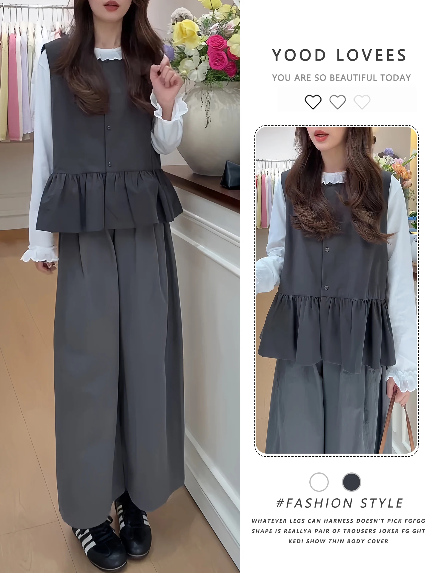 Elegant Three-Piece Set Women's Casual Fashion Ensemble Spring Autumn New Light Maturity Style Vest Loose Pants High Waist
Elegant Three-Piece Set Women's Casual Fashion Ensemble Spring Autumn New Light Maturity Style Vest Loose Pants High Waist