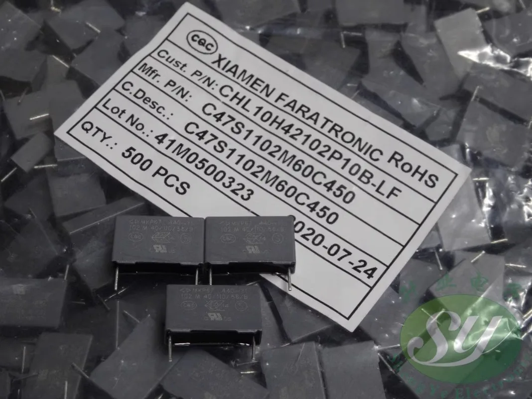 10PCS Xiamen Fara MKP67 0.001uf/440vAC 1nf 1000pF 1n0 102 New Y1 film capacitor
10PCS Xiamen Fara MKP67 0.001uf/440vAC 1nf 1000pF 1n0 102 New Y1 film capacitor