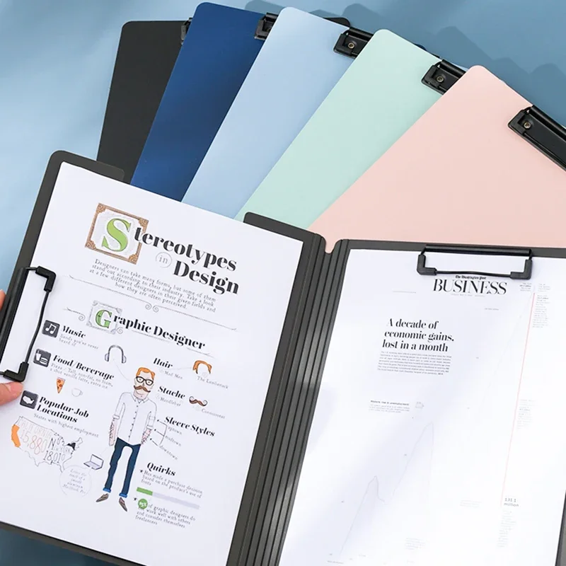 A4 File Folders Clipboard Double Clip Clip Board 100 Sheets Office Documents Organizer Writing Pad Paper Storage School Supplies
A4 File Folders Clipboard Double Clip Clip Board 100 Sheets Office Documents Organizer Writing Pad Paper Storage School Supplies