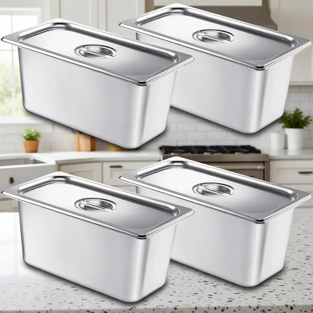 Набор из 4-х паровых тарелок для стола, размер 1/3, глубина 6 дюймов, для ресторанов, многоразовые, антикоррозийные, для кейтеринга, хранения, дома, вечеринок, ресторанов
Набор из 4-х паровых тарелок для стола, размер 1/3, глубина 6 дюймов, для ресторанов, многоразовые, антикоррозийные, для кейтеринга, хранения, дома, вечеринок, ресторанов