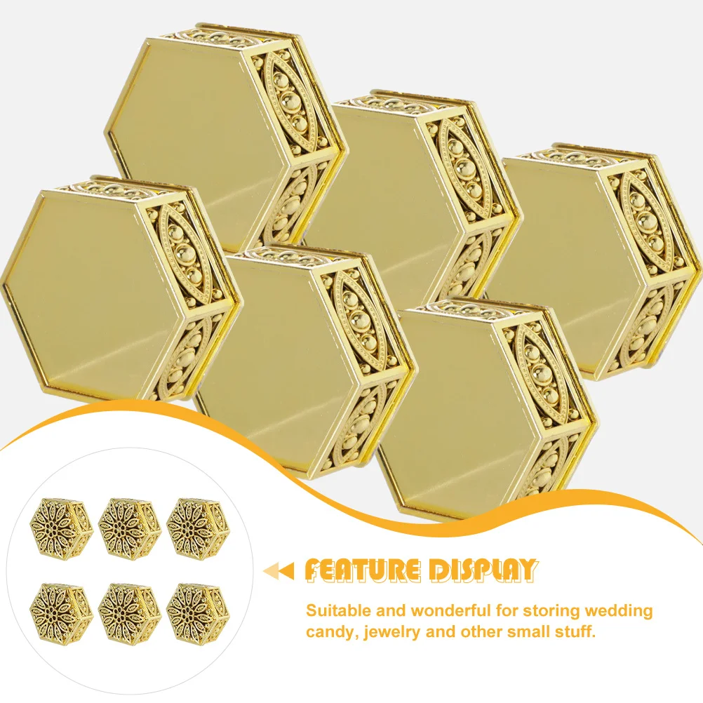 6Pcs Creative Hollow Hexagonal Candy Boxes Elegant Wedding Storage Gift Boxes Plastic Durable Hexagonal Hollow Candy Box
6Pcs Creative Hollow Hexagonal Candy Boxes Elegant Wedding Storage Gift Boxes Plastic Durable Hexagonal Hollow Candy Box