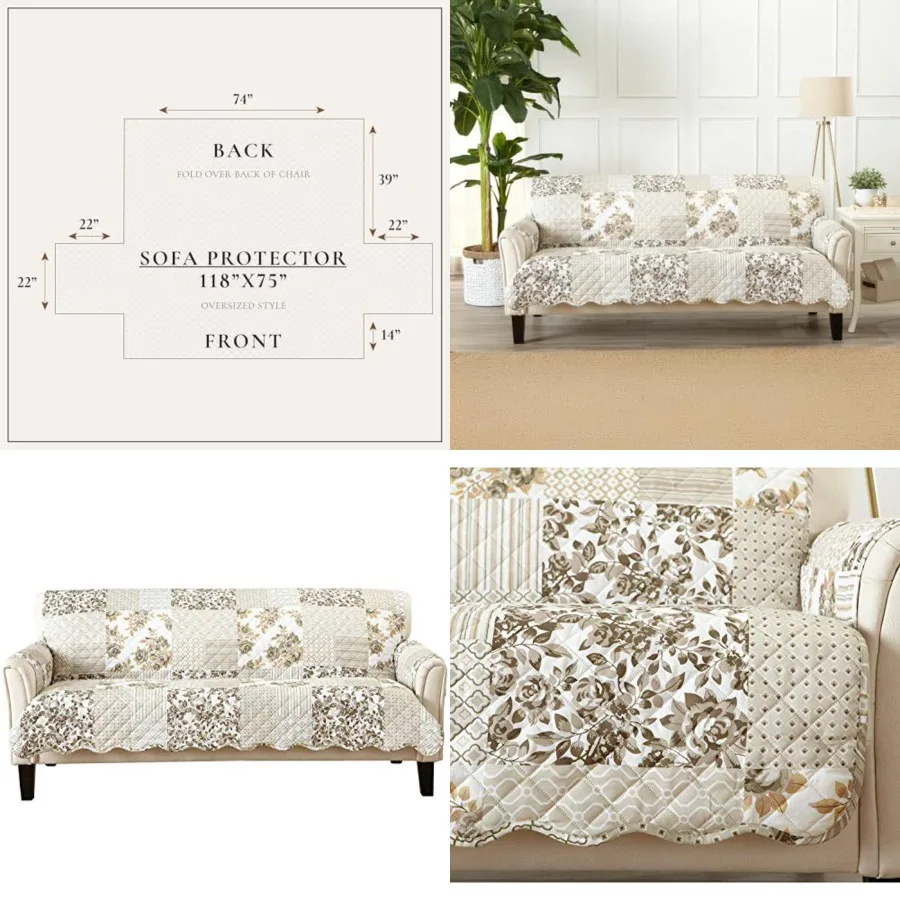 Reversible Cover Washable Slipcover Furniture Protector with Elastic Straps Perfect for Pets BoxStitched Detail
Reversible Cover Washable Slipcover Furniture Protector with Elastic Straps Perfect for Pets BoxStitched Detail