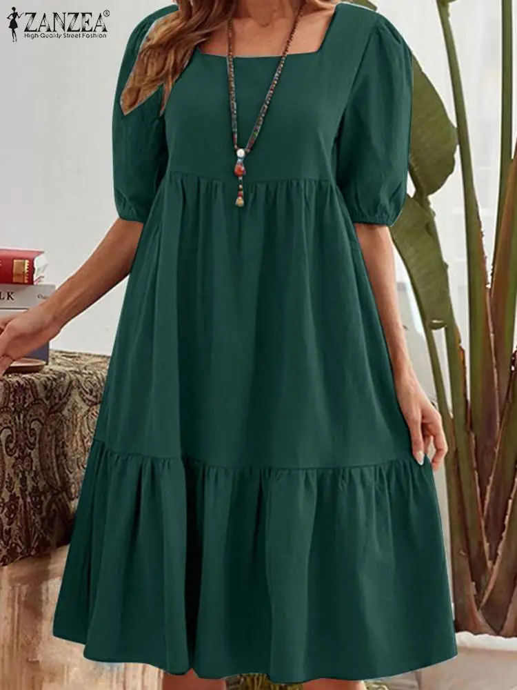 Bohemian Summer Dress ZANZEA Women Sundress Square Collar Half Sleeve Midi Dresses Robe Femme Fashion Solid Ruffles Vestido
Bohemian Summer Dress ZANZEA Women Sundress Square Collar Half Sleeve Midi Dresses Robe Femme Fashion Solid Ruffles Vestido