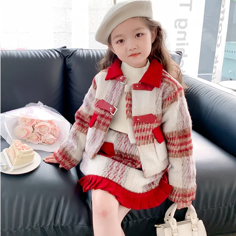 Girls Autumn Winter 2 Piece Set Jacket + Skirts Children Fashion Princess Suit Plaid Padding Cotton Outwear Kids Outfit Clothes
Girls Autumn Winter 2 Piece Set Jacket + Skirts Children Fashion Princess Suit Plaid Padding Cotton Outwear Kids Outfit Clothes