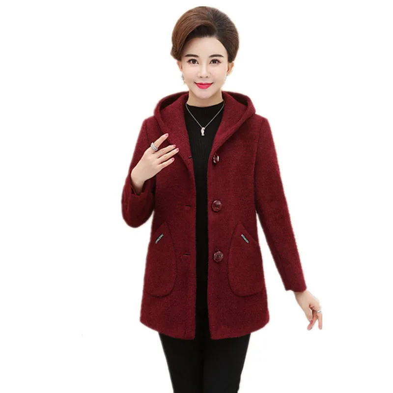 Nice Pop Autumn Winter Middle-aged Imitation Mink fleece Women Jacket Casual Hooded Warm Woolen Coat Female Overcoat Tops R329
Nice Pop Autumn Winter Middle-aged Imitation Mink fleece Women Jacket Casual Hooded Warm Woolen Coat Female Overcoat Tops R329