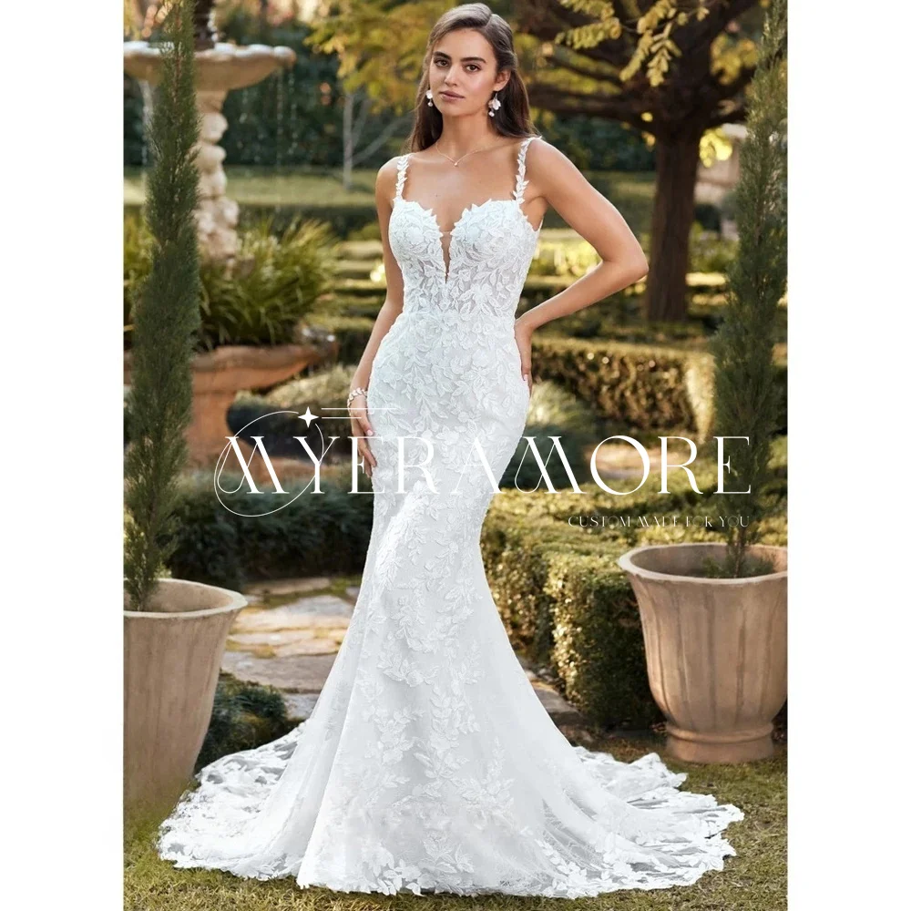 Sexy Sleeveless Wedding Dress Backless Mermaid Bride Dress Applique for Bridal Gowns Evening Dress vestidos de novia Customized
Sexy Sleeveless Wedding Dress Backless Mermaid Bride Dress Applique for Bridal Gowns Evening Dress vestidos de novia Customized