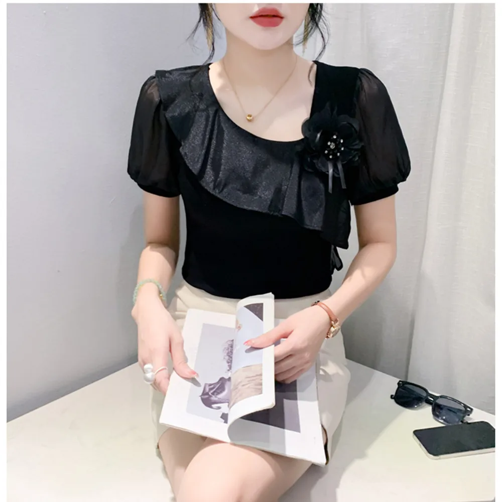 2025 New Summer High End Luxury Pearl T-Shirts Women Design 3D Flower Shirt Elegant Tops Office Lady Short Sleeve y2k clothes
2025 New Summer High End Luxury Pearl T-Shirts Women Design 3D Flower Shirt Elegant Tops Office Lady Short Sleeve y2k clothes