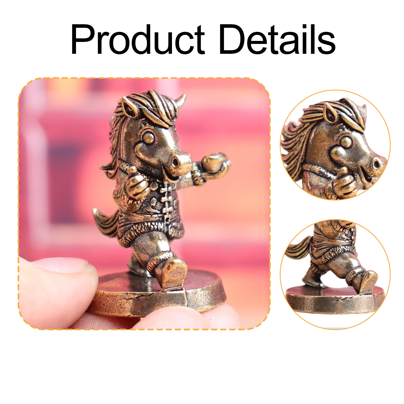 Horse Ornament Brass Statue Miniature Figurine Collectible Animal Decor for Desktop Tea Ceremony
Horse Ornament Brass Statue Miniature Figurine Collectible Animal Decor for Desktop Tea Ceremony