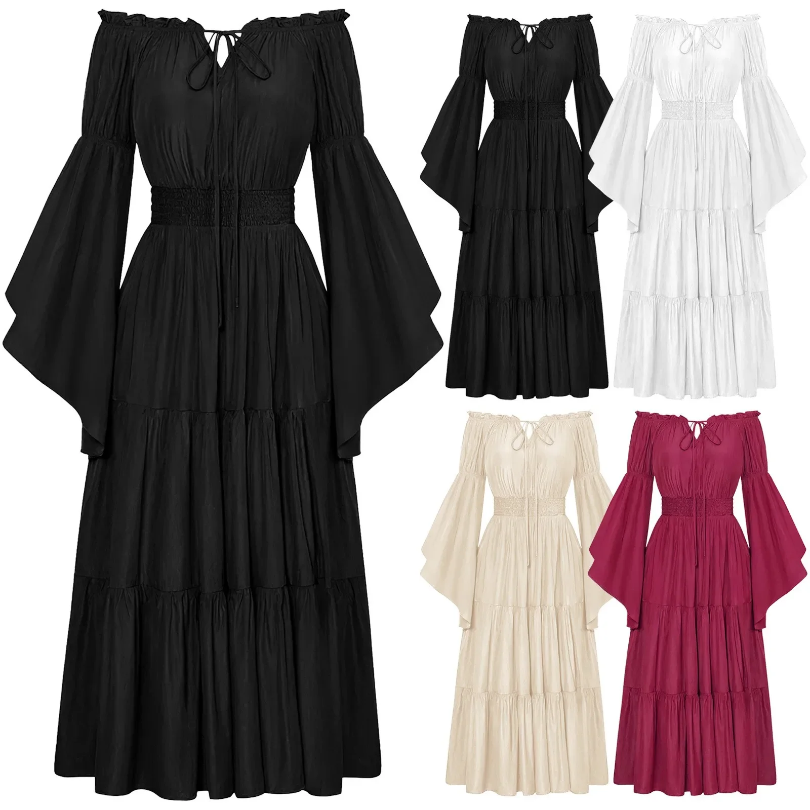 Halloween Gothic Medieval Dress Plus Size Costumes Retro One Shoulder Bell Sleeves Tunic Waist Palace Style Party Dresses 2024
Halloween Gothic Medieval Dress Plus Size Costumes Retro One Shoulder Bell Sleeves Tunic Waist Palace Style Party Dresses 2024