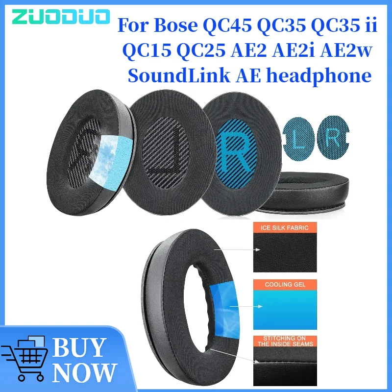 ZUODUO Cooling-Gel Replacement Earpads for Bose QC45 QC35 QC35 ii QC15 QC25 AE2 AE2i AE2w SoundLink AE Gaming Headphones
ZUODUO Cooling-Gel Replacement Earpads for Bose QC45 QC35 QC35 ii QC15 QC25 AE2 AE2i AE2w SoundLink AE Gaming Headphones