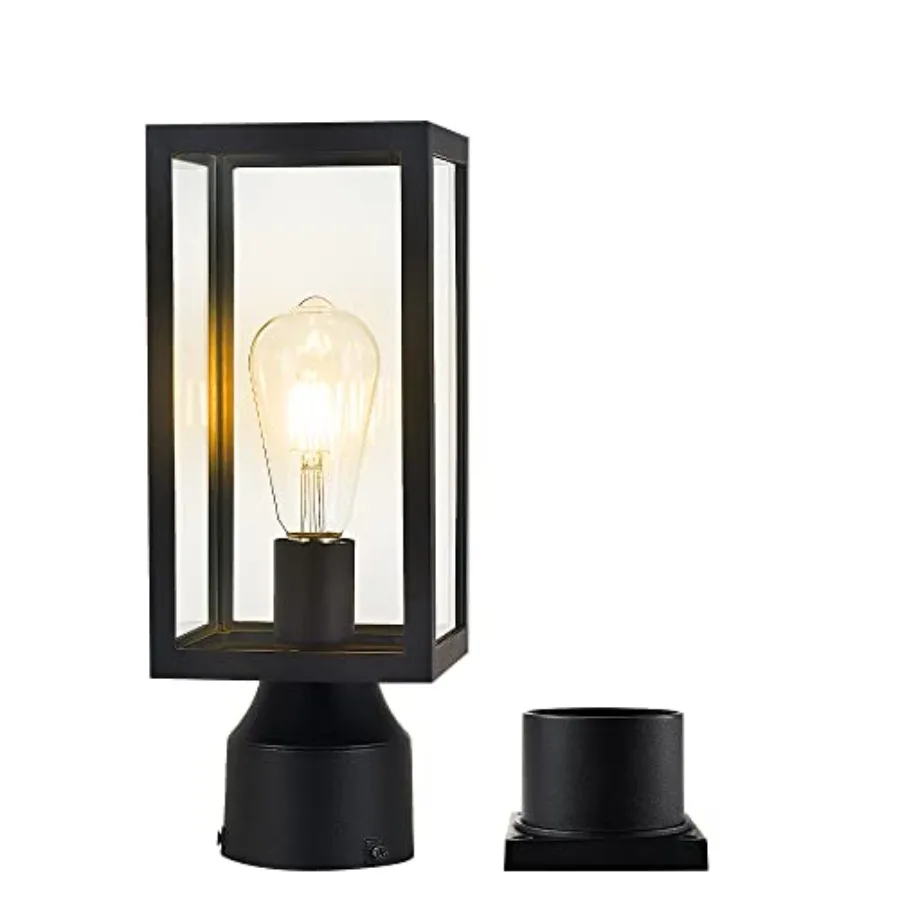 Outdoor Post Light, Waterproof Cast Aluminium Lamp Post Light Fixture, Post Lantern with Pier Mount Base, Matte Black, 13.8'',
Outdoor Post Light, Waterproof Cast Aluminium Lamp Post Light Fixture, Post Lantern with Pier Mount Base, Matte Black, 13.8'',