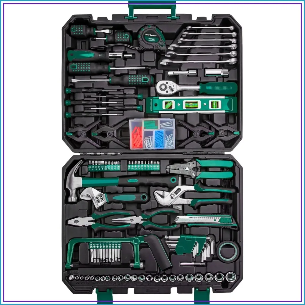 238-Piece Tool Set with Socket Wrench & Auto Repair Tools, Green Plastic Toolbox Storage Case, DIY Home & Car Maintenance
238-Piece Tool Set with Socket Wrench & Auto Repair Tools, Green Plastic Toolbox Storage Case, DIY Home & Car Maintenance