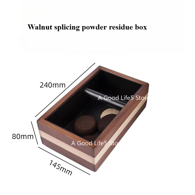 Coffee Powder Residue Bucket Knocking Slag Box Semi-automatic Machine Solid Wood Walnut Splicing Waste Powder Residue Bucket