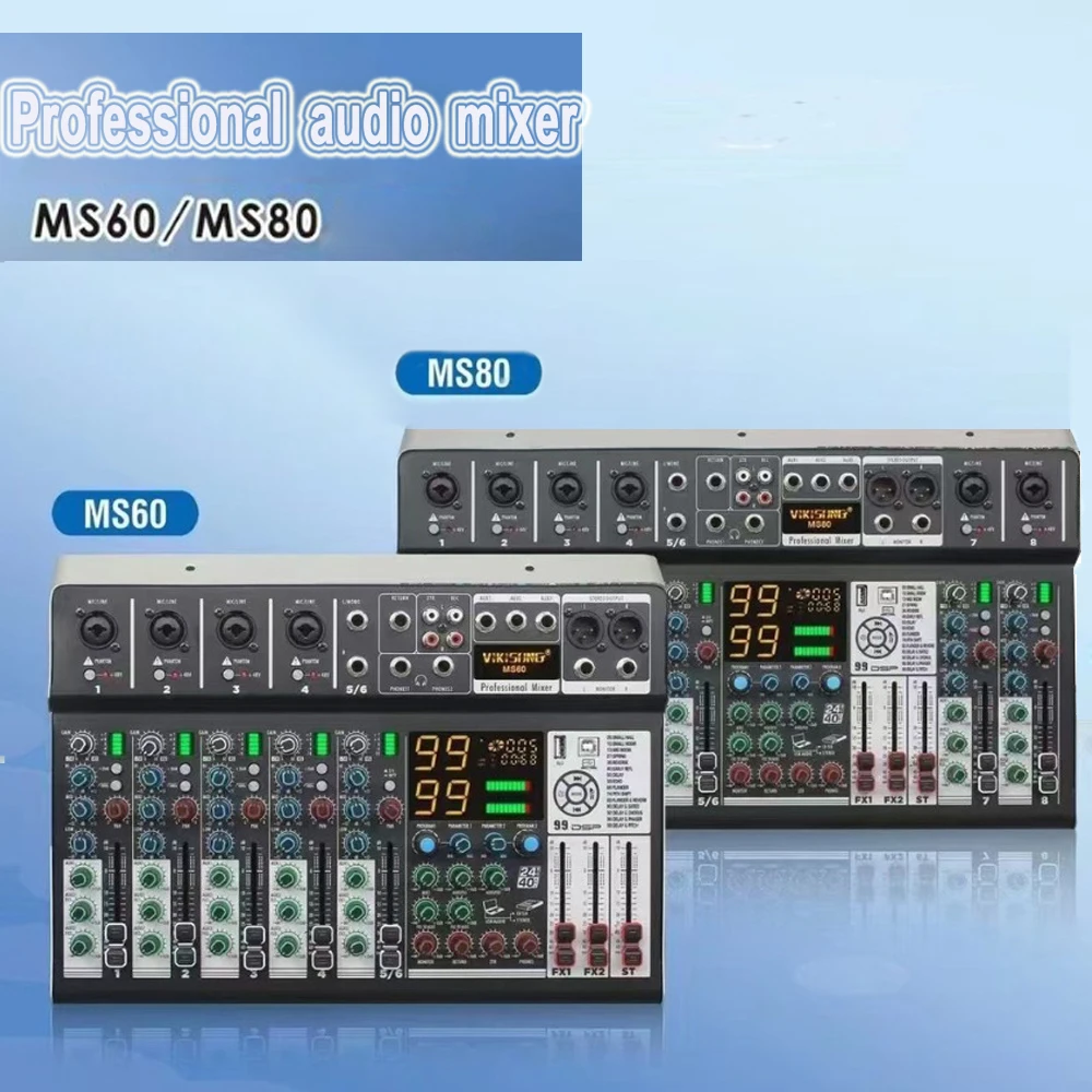 99 DSP effect performance audio mixer 6/8 channels small audio mixer home stage K song
99 DSP effect performance audio mixer 6/8 channels small audio mixer home stage K song