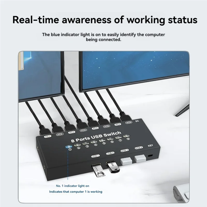 Practical-8 In 4 Out USB KVM Switch USB KVM Switcher For Windows10 Computer PC Keyboard Mouse Printer Share Controller
Practical-8 In 4 Out USB KVM Switch USB KVM Switcher For Windows10 Computer PC Keyboard Mouse Printer Share Controller