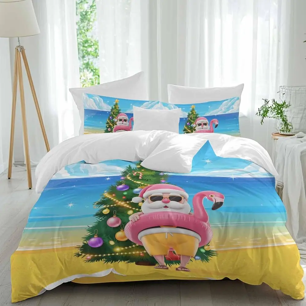 Seaside SClaus Sheet Set, Abstract Ocean Beach Cartoon SClaus Xmas Tree 4 Pieces Breathable Sot Duvet Cover Set Bedding Cozy Bed
Seaside SClaus Sheet Set, Abstract Ocean Beach Cartoon SClaus Xmas Tree 4 Pieces Breathable Sot Duvet Cover Set Bedding Cozy Bed