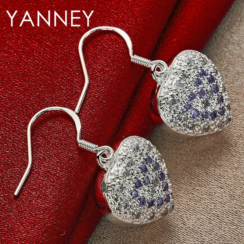 Original 925 Sterling Silver 32MM Luxury Heart Shape Zircon Earrings For Fashion Women Elegant Wedding Jewelry Accessories Gifts
Original 925 Sterling Silver 32MM Luxury Heart Shape Zircon Earrings For Fashion Women Elegant Wedding Jewelry Accessories Gifts