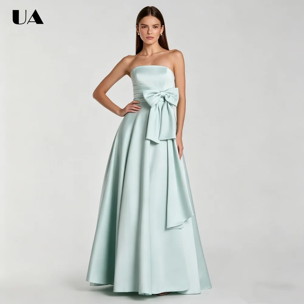 ULBYANRY Customized Satin A-line Bows Prom Dresses for Women, Elegant Strapless Evening Dress, Fashionable Sleeveless Ball Gown
ULBYANRY Customized Satin A-line Bows Prom Dresses for Women, Elegant Strapless Evening Dress, Fashionable Sleeveless Ball Gown