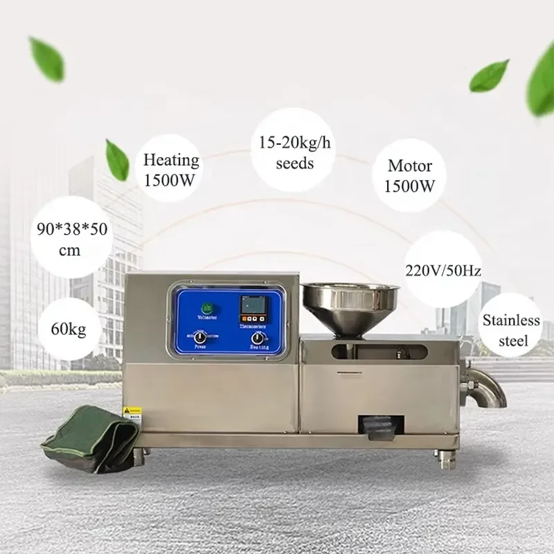 Hot Sale Durable 20Kg/H Squeezer Palm Oil Pressing Sesame Seeds Oil Press Machine Coconut Oil Making Machine
Hot Sale Durable 20Kg/H Squeezer Palm Oil Pressing Sesame Seeds Oil Press Machine Coconut Oil Making Machine
