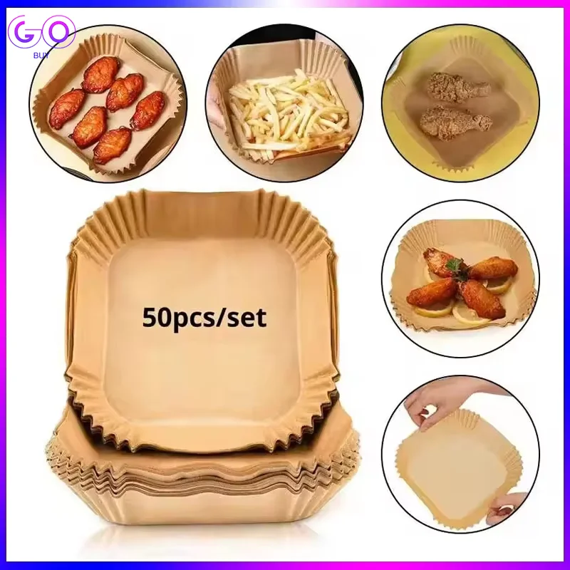 50pcs Air Fryer Disposable Paper Non-Stick Air Fryer Baking Paper Round/Square Air Fryer Paper Liner Paper Kitchen Accessori
50pcs Air Fryer Disposable Paper Non-Stick Air Fryer Baking Paper Round/Square Air Fryer Paper Liner Paper Kitchen Accessori