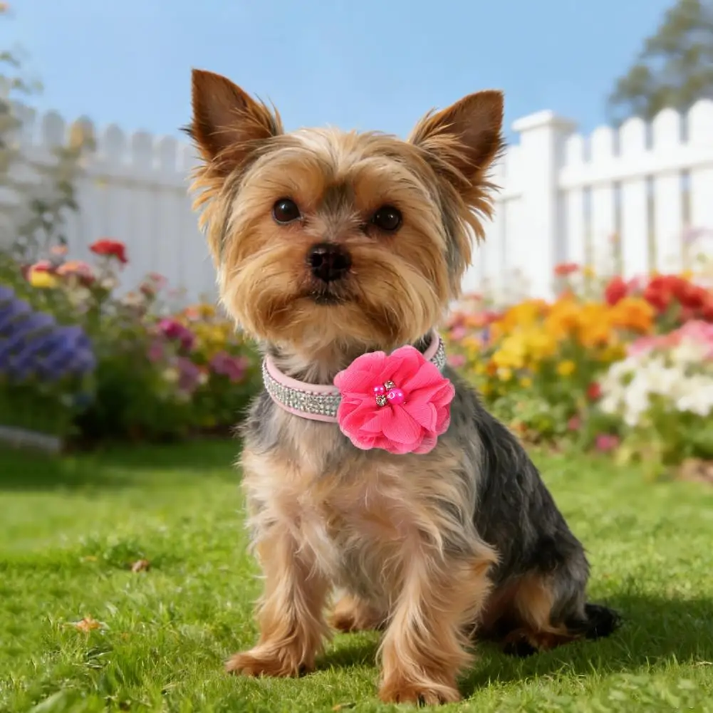 Detachable Flower Pet Collar Adjustable Rhinestone Pet Collar with Interchangeable Flowers Stylish Flower Cat Collar for Small
Detachable Flower Pet Collar Adjustable Rhinestone Pet Collar with Interchangeable Flowers Stylish Flower Cat Collar for Small