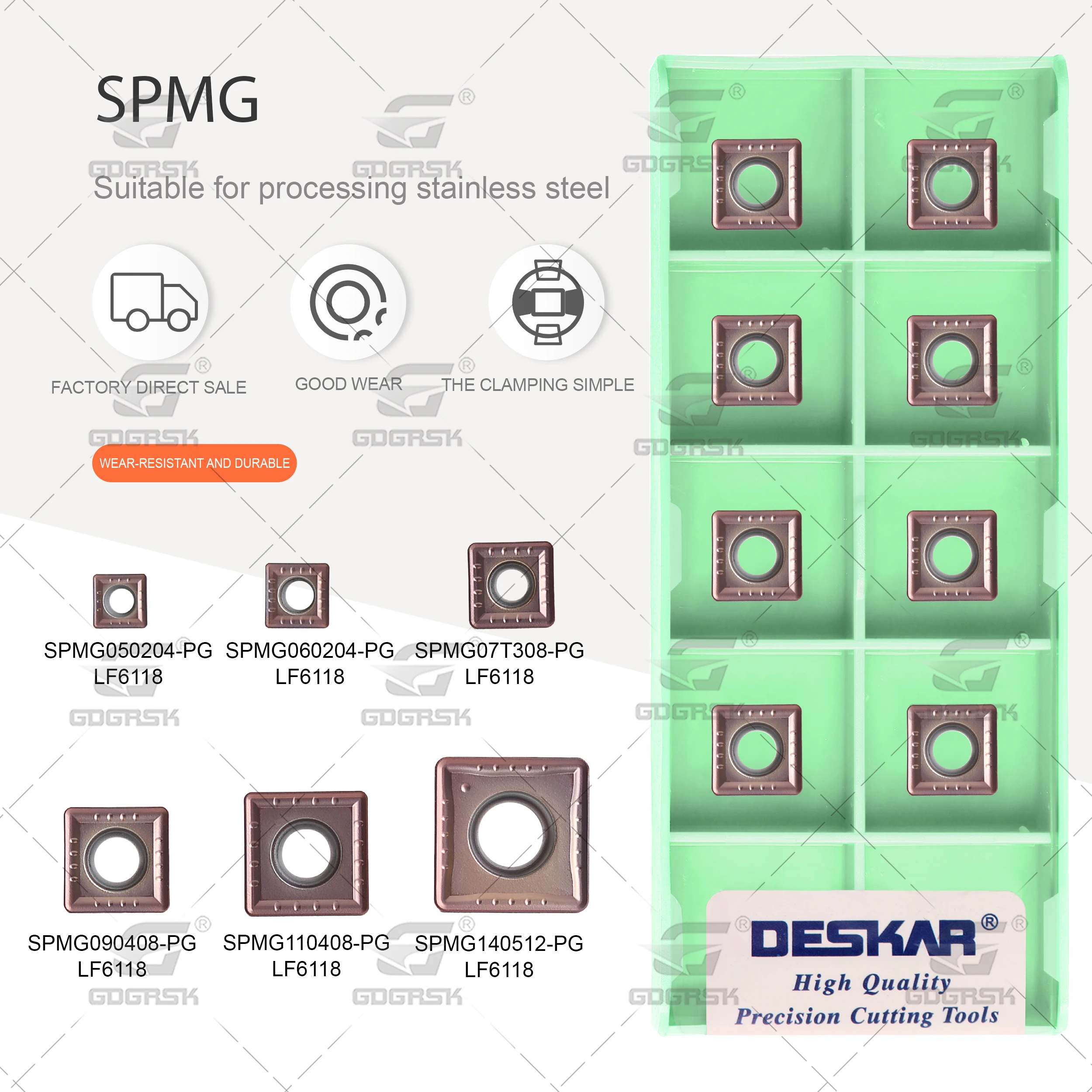 DESKAR токарный станок с ЧПУ, рабочий инструмент, вставка U-dril SPMG060204 SPMG07T308 SPMG110408 PG LF6118, Карбидное лезвие для обработки нержавеющей стали
DESKAR токарный станок с ЧПУ, рабочий инструмент, вставка U-dril SPMG060204 SPMG07T308 SPMG110408 PG LF6118, Карбидное лезвие для обработки нержавеющей стали