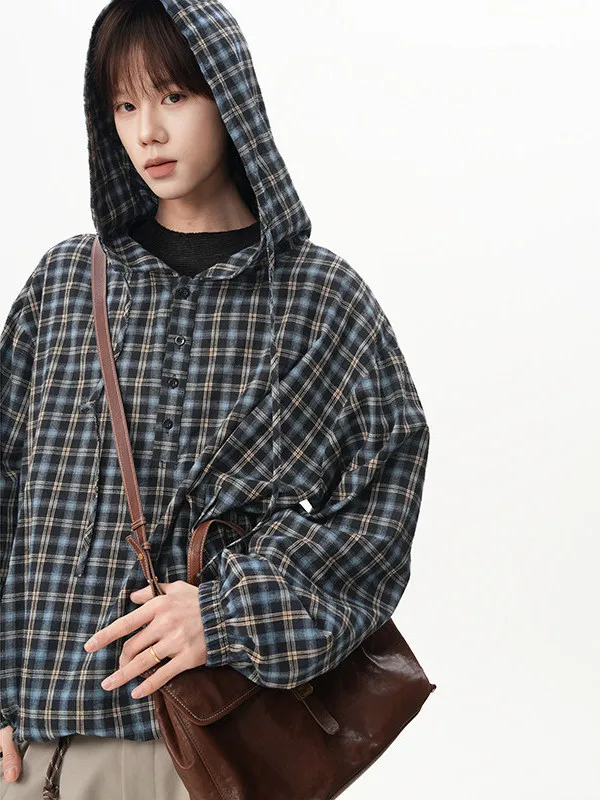 TANGZ Studio American Contrast Color Plaid Hooded irt Jaet Men's Loose Casual Long Sve Button up Trendy Men's irt
TANGZ Studio American Contrast Color Plaid Hooded irt Jaet Men's Loose Casual Long Sve Button up Trendy Men's irt