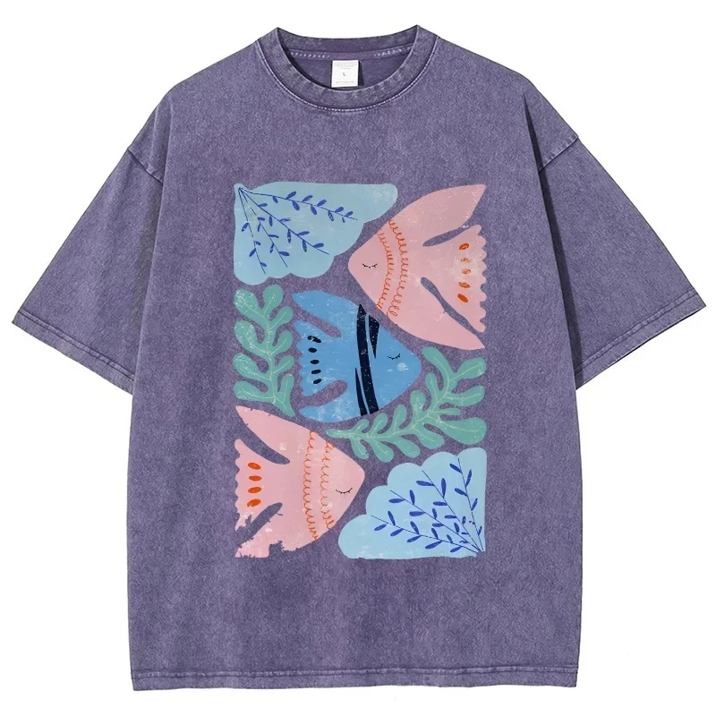 New Feng Shui Minimalist Cartoon Printed Men's T-shirt Large Loose T-shirt Casual Retro Washed Short Sleeved T-shirt
New Feng Shui Minimalist Cartoon Printed Men's T-shirt Large Loose T-shirt Casual Retro Washed Short Sleeved T-shirt