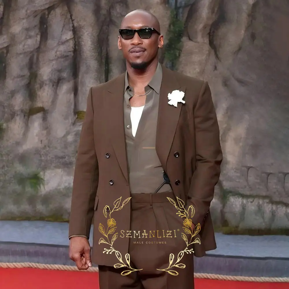 Brown Men's Suits Double Breasted Peaked Lapel Wedding Tuxedos 2 Pieces Set Jacket & Pants Fashion Business Formal Tailored Fit
Brown Men's Suits Double Breasted Peaked Lapel Wedding Tuxedos 2 Pieces Set Jacket & Pants Fashion Business Formal Tailored Fit