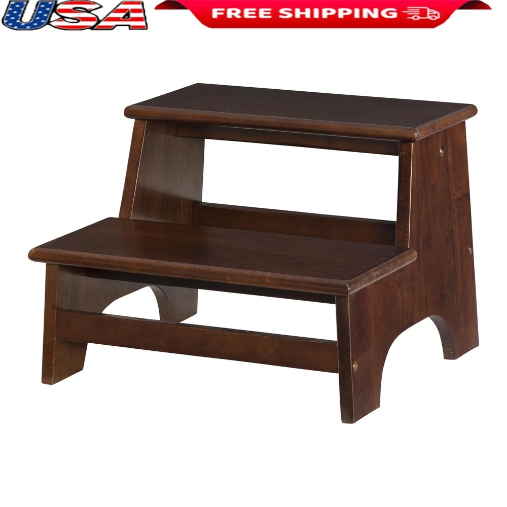 2-Step Wooden Bed Steps Kids and Pets Rubberwood Espresso Finish Easy Assembly Home Utility Step Stool
2-Step Wooden Bed Steps Kids and Pets Rubberwood Espresso Finish Easy Assembly Home Utility Step Stool