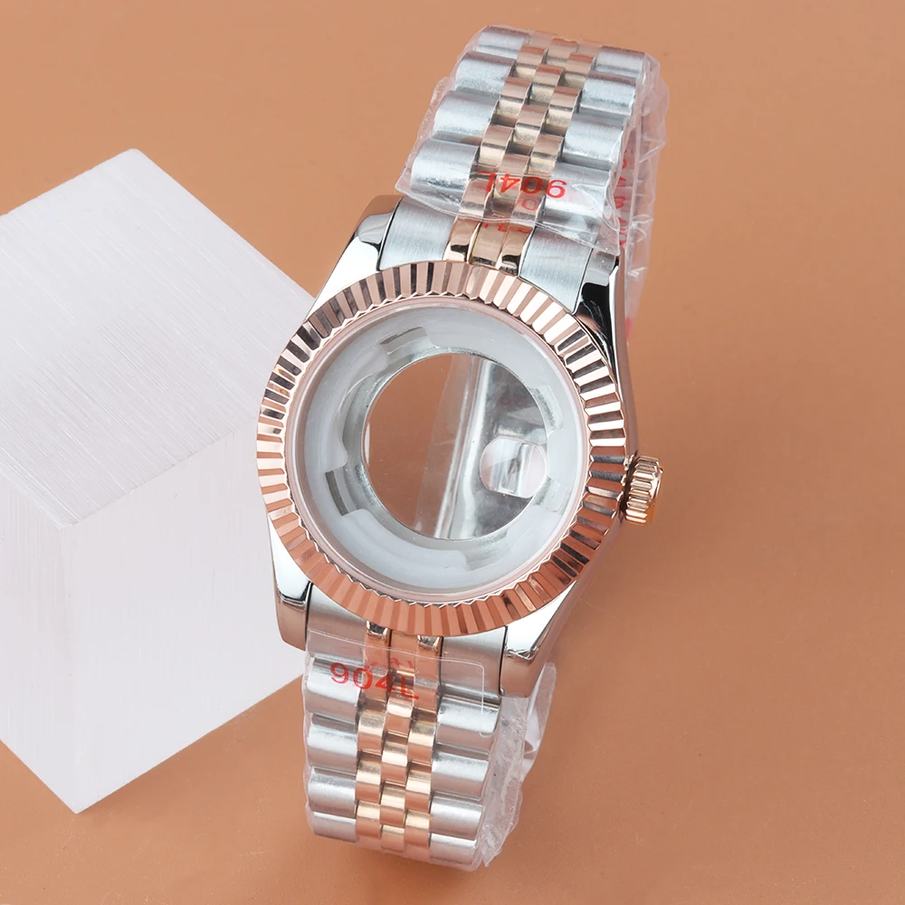 Rose Gold Silver 33mm Sapphire glass Women‘s Watch Case Jubilee Bracelet For NH05 NH06 Movement 25mm Dial Waterproof NH05 Case
Rose Gold Silver 33mm Sapphire glass Women‘s Watch Case Jubilee Bracelet For NH05 NH06 Movement 25mm Dial Waterproof NH05 Case