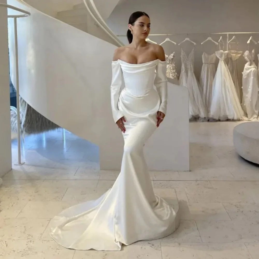 Elegant Mermaid Wedding Dresses Customized Off Shoulder Bride Dress Strapless Sweep Train Bridal Gowns New Vestido De Novia
Elegant Mermaid Wedding Dresses Customized Off Shoulder Bride Dress Strapless Sweep Train Bridal Gowns New Vestido De Novia