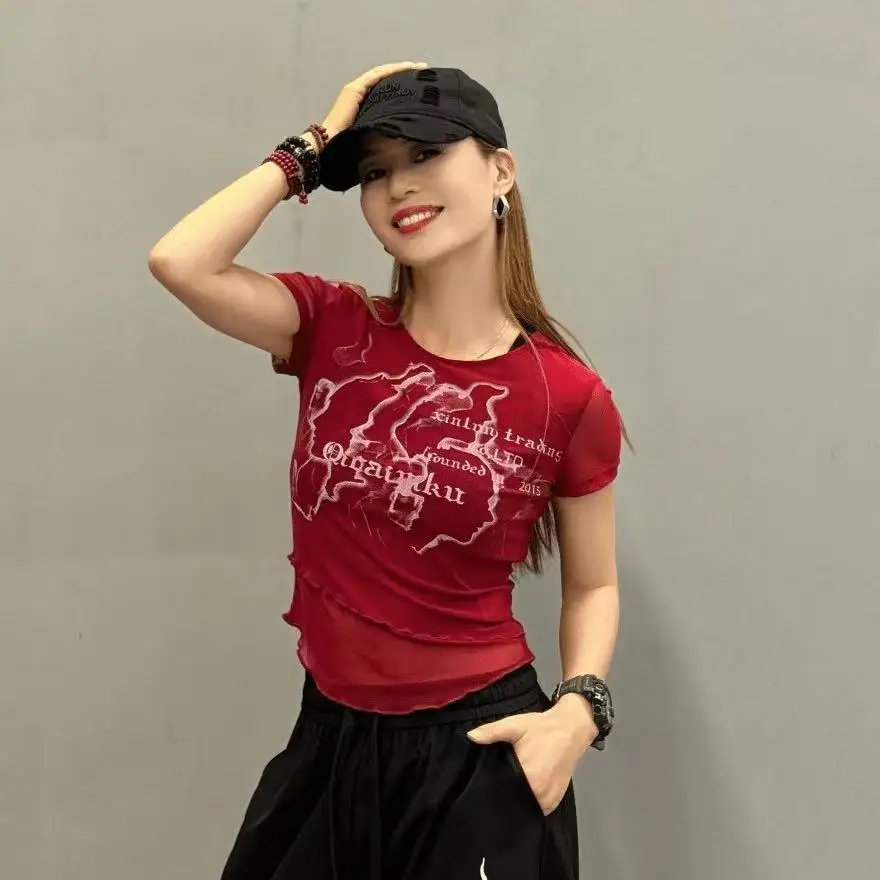 Женский модный пуловер с короткими рукавами и круглым вырезом, футболка, крутой свитшот для девочек, тонкие топы, винтажный модный летний топ
Женский модный пуловер с короткими рукавами и круглым вырезом, футболка, крутой свитшот для девочек, тонкие топы, винтажный модный летний топ