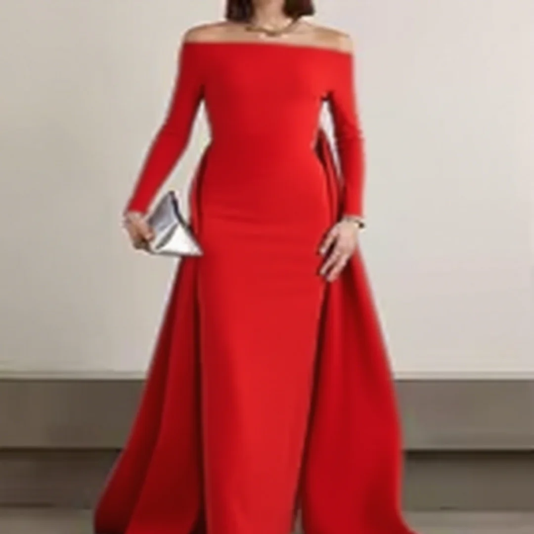 Customized boat-neck crepe satin long-sleeved evening dress formal evening dresses birthday party prom gowns for women
Customized boat-neck crepe satin long-sleeved evening dress formal evening dresses birthday party prom gowns for women