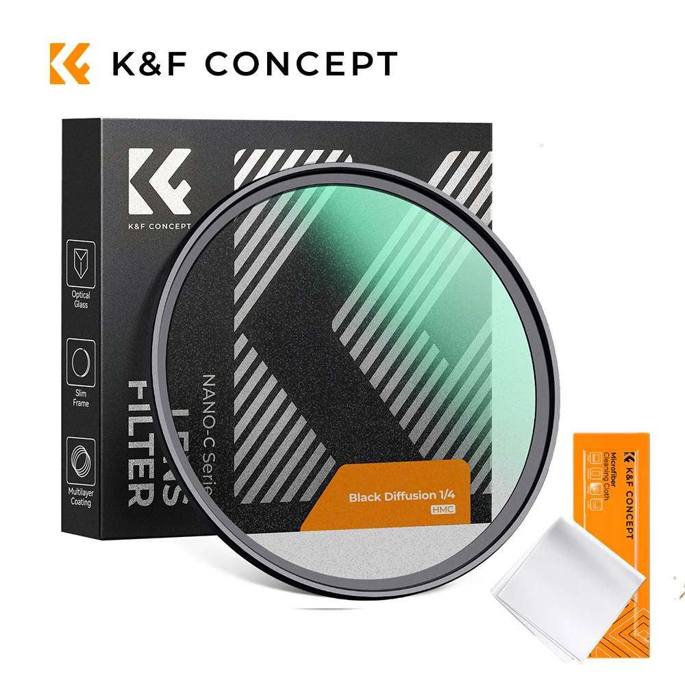 K&F CONCEPT C-Series Black Mist Diffusion 1/4 Filter 49mm-82mm: Фильтр для создания эффекта тумана и киношного настроения для видео, видеоблогов и портретной фотографии
K&F CONCEPT C-Series Black Mist Diffusion 1/4 Filter 49mm-82mm: Фильтр для создания эффекта тумана и киношного настроения для видео, видеоблогов и портретной фотографии