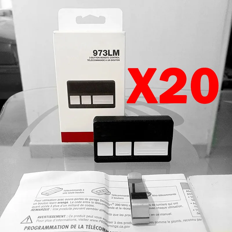 20PCS LiftMaster 973LM 971LM 91LM 92LM 94LM 96LM Garage Door Opener Garage Door Remote Control Control for Electric Gate 390MHz
20PCS LiftMaster 973LM 971LM 91LM 92LM 94LM 96LM Garage Door Opener Garage Door Remote Control Control for Electric Gate 390MHz