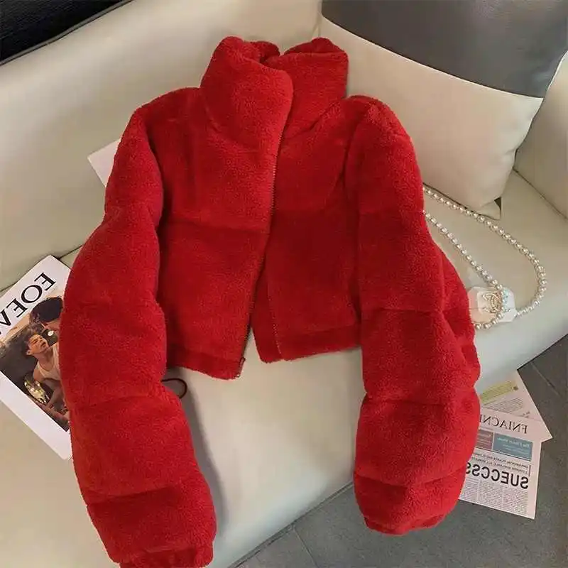 Women's Christmas Red Parka Jacket Warm Thicken Teddy Coats Harajuku Turtleneck Cropped Padded Jackets Vintage 2000s Winter 2025
Women's Christmas Red Parka Jacket Warm Thicken Teddy Coats Harajuku Turtleneck Cropped Padded Jackets Vintage 2000s Winter 2025