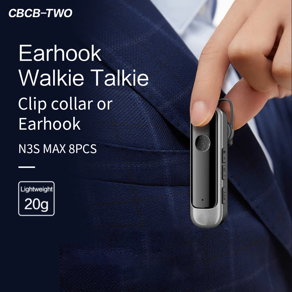 CBCBTWO N3S MAX 8PCS Earhook Walkie Talkie PMR FRS Small Size Portable Mini Touch Two Way Radio Long Range for Restaurants Cafe
CBCBTWO N3S MAX 8PCS Earhook Walkie Talkie PMR FRS Small Size Portable Mini Touch Two Way Radio Long Range for Restaurants Cafe