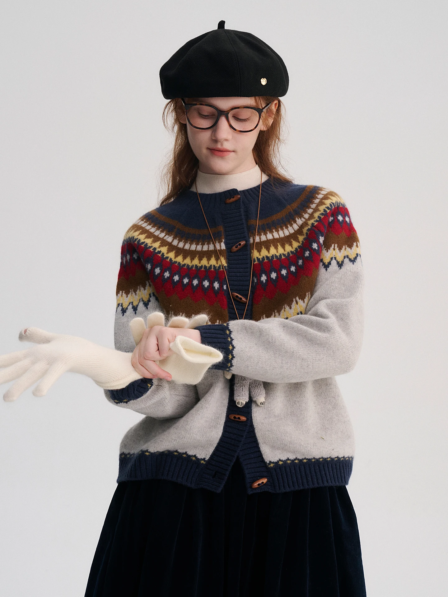 Digbu Vintage Ferris Wheel Fair Isle Button Cardigan Woolen Sweater Lazy Spring Outerwear Women's Knittedwear round Ne
Digbu Vintage Ferris Wheel Fair Isle Button Cardigan Woolen Sweater Lazy Spring Outerwear Women's Knittedwear round Ne