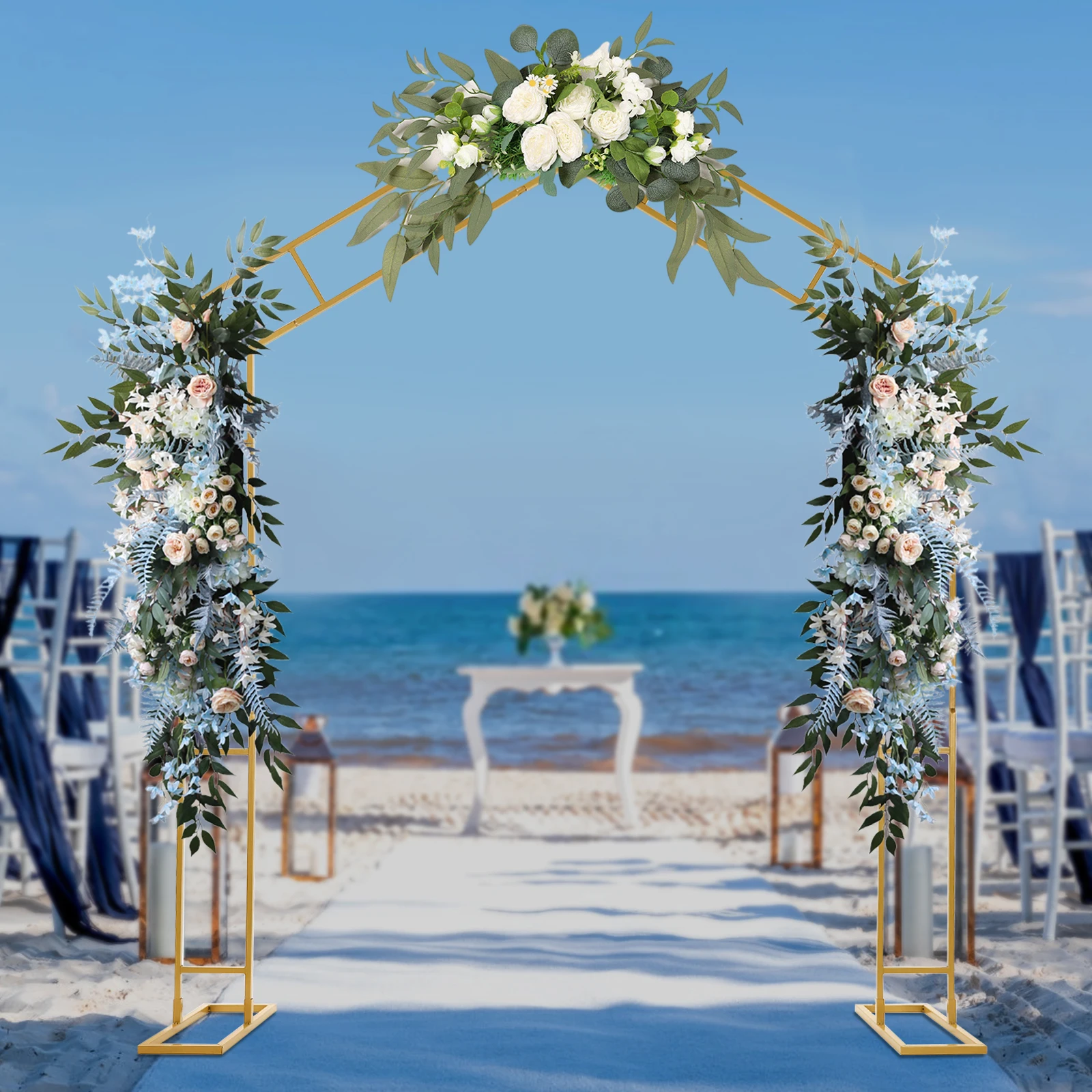2.4x2m Carbon Steel Golden/White A-Shape Wedding Arch Floor Standing Wedding Stands with Base Size for Wedding Party Decor
2.4x2m Carbon Steel Golden/White A-Shape Wedding Arch Floor Standing Wedding Stands with Base Size for Wedding Party Decor