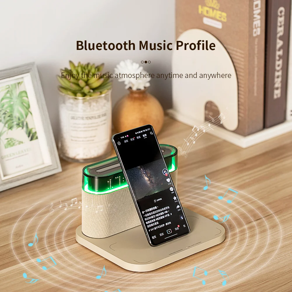 Wireless Charger Time Alarm Clock LED Digital Blutooth Speaker Phone Chargers Fast Charging Dock Station for iPhone Samsung
Wireless Charger Time Alarm Clock LED Digital Blutooth Speaker Phone Chargers Fast Charging Dock Station for iPhone Samsung